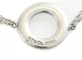 Ezüst(Ag) karkötő, Tiffany jelzéssel, h: 15 cm, nettó: 1,77 g