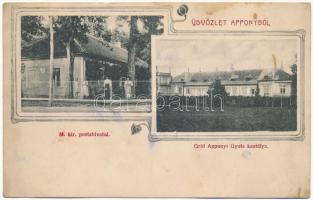 Nagyappony, Appony, Oponice; Gróf Apponyi Gyula kastélya, m. kir. postahivatal / castle, post office. Art Nouveau