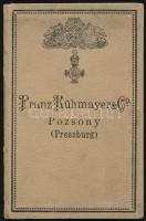 1896 Franz Kühmayer & Co Pozsony, Pressburg. Kitüntetéssel dekorált borító. Emlékkönyv néhány rajzzal, bejegyzéssel.