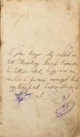 1846 Muksonyi József tápikszéki lelkész kézzel írt fohászokat tartalmazó könyve, korabeli egészbőr kötésben kb 50 beírt oldallal