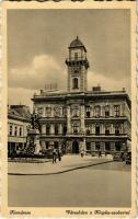 Komárom, Komárno; Városháza, Klapka szobor / town hall, statue (EK)