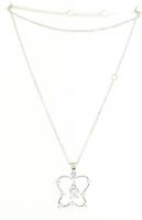 Ezüst(Ag) virágos ékszerszett, nyaklánc és fülbevalópár, jelzett, bruttó: 8,68 g