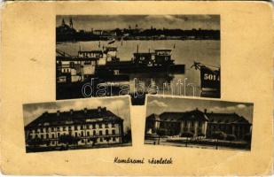 1956 Komárom, Komárno; mozaiklap. Képzőművészeti Alap Kiadóvállalat / multi-view postcard (EB)