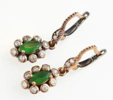 Ezüst(Ag) ékszerszett, gyűrű, fülbevaló, nyaklánc, jelzett, bruttó: 14,8 g