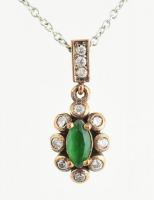 Ezüst(Ag) ékszerszett, gyűrű, fülbevaló, nyaklánc, jelzett, bruttó: 14,8 g