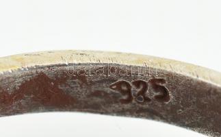 Ezüst(Ag) ékszerszett, gyűrű, fülbevaló, nyaklánc, jelzett, bruttó: 14,8 g
