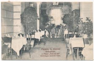 1912 Kolozsvár, Cluj; Pferschy G. éttermei, belső, A Pilseni Ősforrás sör kizárólagos kimérési helye / restaurant interior