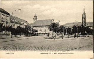Temesvár, Timisoara; Jenő herceg tér, Rukavina emlékmű / square, monument