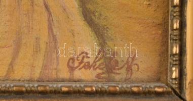 Fekete (?) jelzéssel: Fasor. Olaj, vászon. Dekoratív fa keretben. 24x16 cm