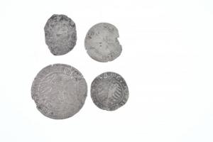 ~16. század 4xklf Ag érmetétel, közte Szilézia / Schweidnitz 1555. (1522.) 1/2 Garas Ag II. Lajos (0,91g) T:2-,3 ~16th century 4xdiff Ag coin lot, within Silesia / Schweidnitz 1555. (1522.) 1/2 Groschen Ag Ludwig Jagiellon (0,91g) C:VF,F