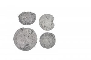 ~16. század 4xklf Ag érmetétel, közte Szilézia / Schweidnitz 1555. (1522.) 1/2 Garas Ag "II. La...