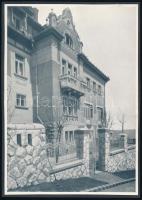 cca 1908 Hoepfner Guidó (1868-1945) - Györgyi Dénes (1886-1961) építészek által tervezett Gellérthegyi villa (Minerva utca 3. , Bayer (Bauer)-villa) fotói, nyomatok kartonon,