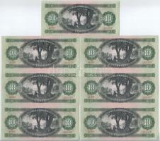 1969. 10Ft (7x) sorszámkövetők "A 687 051172 - A 687 051178" T:I Adamo F7