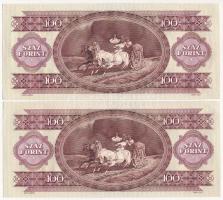 1992. 100Ft (2x) sorszámkövetők "B 457 096896 - B 457 096897" T:I 
Adamo F37