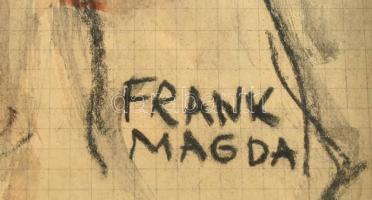 Frank Magda (1914-1997): Csillagos zsidó. Akvarell, kréta, papír. Jelzett. Üvegezett keretben. 31,5x...