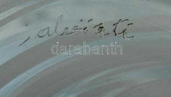 Salviati jelzéssel, anyagában színezett muránói üveg váza, kis kopásnyomokkal, m: 27,5 cm