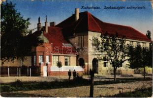 1926 Kiskunhalas, M. kir. állami elemi iskola Szabadság-téri szárnya. Kohn Lipót kiadása (kopott sarkak / worn corners)