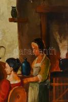 Jelzés nélkül: Mulatozók. Olaj, fa. Széleinél kissé sérült. 57×72 cm