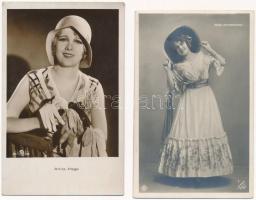 21 db régi motívum képeslap: külföldi színészek / 21 pre-1945 motive postcards: foreign actors, actresses