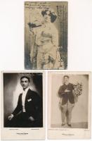 21 db régi motívum képeslap: magyar színészek / 21 pre-1945 motive postcards: Hungarian actors, actr...