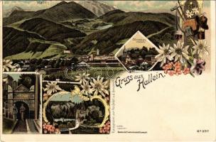 Hallein, Dürrnberg, Einfahrt, Raingraben zur Ausfahrt a.d. Bergwerk. lautz & Isenbeck No. 2317. Art Nouveau, floral, litho