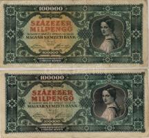 1946 100000 milP színtévnyomat/sárga szín teljes hiánya! T:II