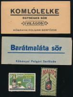 Vegyes sörrel kapcsolatos nyomtatványok (Szent István idénysör, Maltos), söralátét, levélzáró, stb.,...