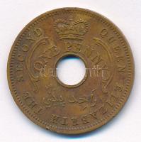 Nigéria 1959. 1p Br T:2 kis ph. Nigeria 1959. 1 Penny Br C:XF small edge error Krause KM#2