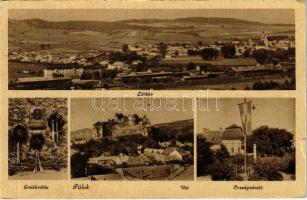 1943 Fülek, Filakovo; Emléktábla, vár, országzászló / monument, castle, Hungarian flag