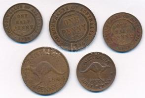 Ausztrália 1934. 1/2p Br "V. György" + 1936. 1p Br "V. György" + 1938. 1/2p Br &...