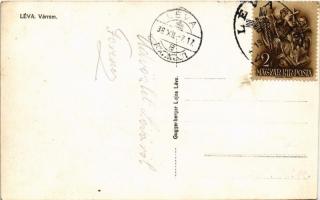 1938 Léva, Levice; várrom, utca. Guggenberger Lajos kiadása / castle ruins, street + "1938 Léva...