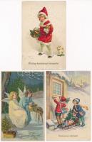 3 db RÉGI karácsonyi üdvözlő motívum képeslap / 3 pre-1945 Christmas greeting motive postcards