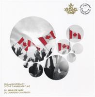 Kanada 2015. 25c acél 50 éves a kanadai zászló (2xklf, egyik festett) díszlapon T:1 Canada 2015. 25 Cents steel The Canadian flags 50th anniversary (2xdiff, one painted) on cardboard C:UNC Krause KM#1851.1, KM#1851.2