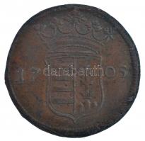 1705. X Poltura Cu "II. Rákóczi Ferenc" (7,31g) T:2 Hungary 1705. X Poltura Cu "Franc...