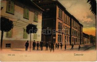 1911 Temesvár, Timisoara; Erőd utca / street view (EK)