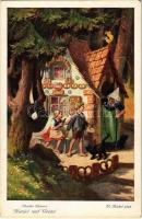 Hansel und Gretel. Brüder Grimm / Brothers Grimm fairy tale art postcard. Farbenphotographische Gesellschaft Nr. 3714. Serie 125. s: Otto Kubel