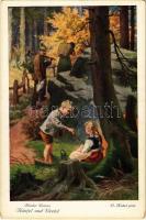 Hansel und Gretel. Brüder Grimm / Brothers Grimm fairy tale art postcard. Farbenphotographische Gesellschaft Nr. 3713. Serie 125. s: Otto Kubel