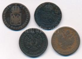 1816B 1kr Cu + 1816S 1kr Cu + Ausztria 1860A 4kr Cu + 1861A 4kr Cu T:3