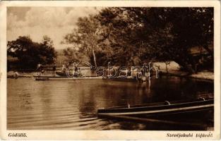 1935 Gödöllő, Szentjakabi tófürdő, csónakok. Hirling Jenő fényképész kiadása (EK)