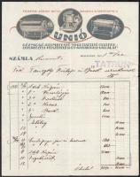 1921 IX., Unió Gőzmosó Kelmefestő Vegytisztító Telepek fejléces számla
