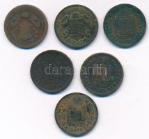 1868-1887. 1kr Cu "Angyalos-címer" "Középcímer" (6xklf) T:2-,3