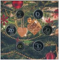 2019. 5Ft-200Ft (6xklf) + "Boldog Karácsonyt" Cu-Zn emlékérem, forgalmi szett dísztokban T...