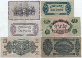 1930. 20P + 1944. 2P + 5P + 10P + 20P "A Vöröshadsereg Parancsnoksága" + 1946. 10.000.000A...
