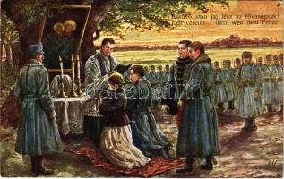 Esküvő után jaj lesz az ellenségnek / WWI Austro-Hungarian K.u.K. military art postcard