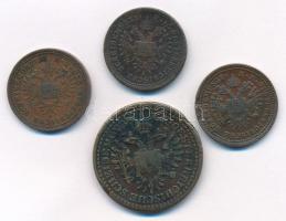 1851B 1kr Cu + 1851G 1kr Cu + 1851G 1kr Cu + Ausztria 1851A 1kr Cu T:2-,3