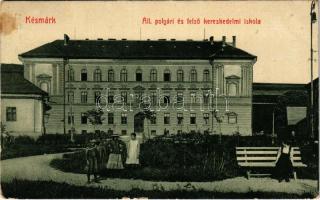 1915 Késmárk, Kezmarok; Állami polgári és felső kereskedelmi iskola. W.L. Bp. 2910. / school (EK)