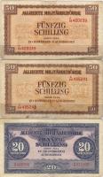 Ausztria 1944/szövetséges megsz. 20Sch + 50Sch (2x) T:II,II/III