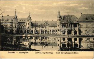Stomfa, Stampfen, Stupava; Gróf Károlyi kastélya. Malaczkai könyvnyomda (Wiesner A.) kiadása / Schloss / castle