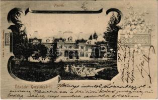 1903 Koritnyica, Korytnica; Hygiea fürdő szálloda. Kohn A. kiadása / villa, hotel, spa. Art Nouveau, floral