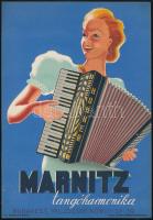 cca 1935 Bp. VIII. József körút, Marnitz tangóharmonika, reklámplakát, szép állapotban, 23,5×16,5 cm